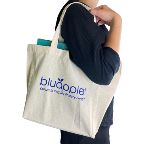 Canvas bag on shoulder