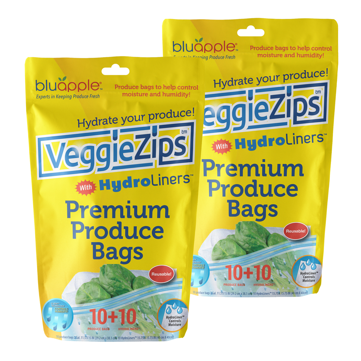 VeggieZips® with HydroLiners® 20-Pack