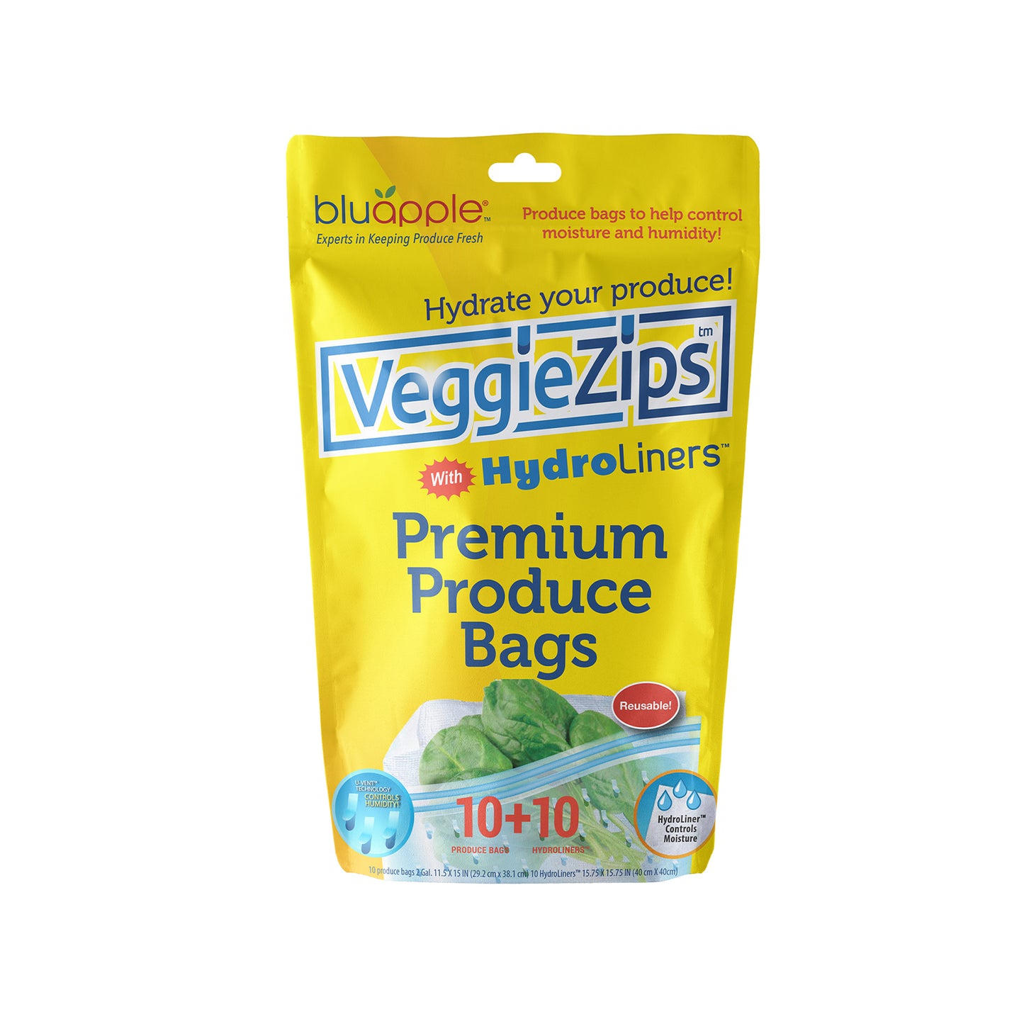 VeggieZips® with HydroLiners® 10-Pack