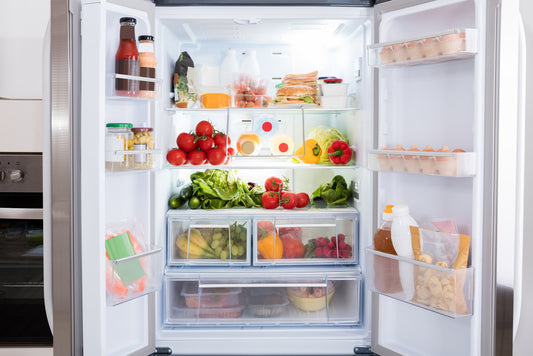 fruits and vegetables in refrigerator 